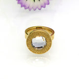 New Jewelry Brand Ring Vintage Retro Letter G Ring 18K Gold Plated SWA Elements Austrian Crystal Ring