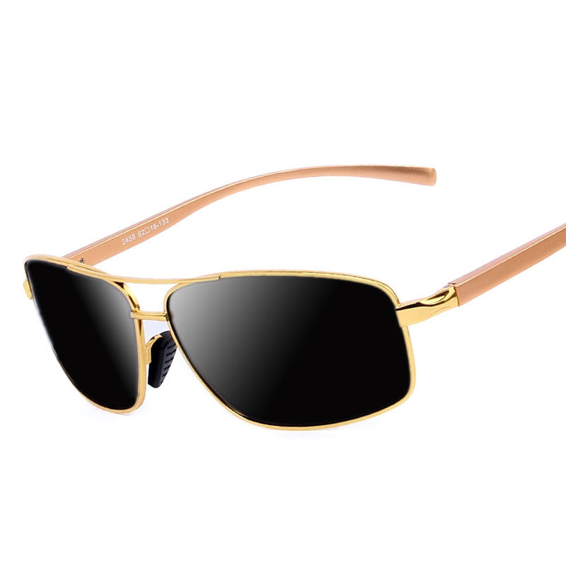 New Men Luxury Polarized Sunglasses Aluminum Alloy Classic Brand Men Sunglasses Gold Frame High quality