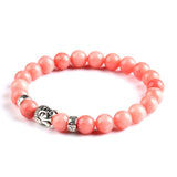 New Natural Stone bead Buddha Bracelets For Women and Men,Silver Buddha White bracelet,pulseras mujer Fine Jewelry