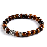 New Natural Stone bead Buddha Bracelets For Women and Men,Silver Buddha White bracelet,pulseras mujer Fine Jewelry