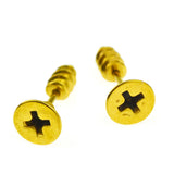 New Punk Stud Earrings Fashion Screw Silver Plated Black Earrings Classic Golden Summer Style Earrings for Party