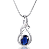 New Purple Crystal Wedding Jewelry for Women 18K Gold Plated Luxury Brand Statement Zirconia Pendant Necklace