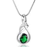 New Purple Crystal Wedding Jewelry for Women 18K Gold Plated Luxury Brand Statement Zirconia Pendant Necklace