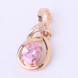 New Purple Crystal Wedding Jewelry for Women 18K Gold Plated Luxury Brand Statement Zirconia Pendant Necklace