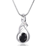 New Purple Crystal Wedding Jewelry for Women 18K Gold Plated Luxury Brand Statement Zirconia Pendant Necklace