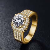 New Trendy Ring Silver Plated Square Shape Micro Pave AAA Cubic Zircon Brand Ring For Wedding Fine Jewelry 