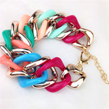 New Women Accessories Necklaces & Pendants Colorful Resin Bib Choker Statement Necklace Elegant Fashion Jewelry Necklace