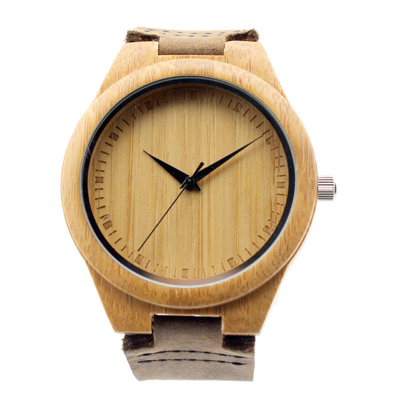 New arrival japanese miyota 2035 movement wristwatches genuine leather bamboo wooden watches for men and women christmas gifts