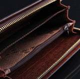 New brand genuine leather men's wallet clutch carteira money bags for men black coffee purse