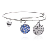 New famous Brand Charm Bangles Bracelets Summer Style Setting Crystal Disc Adjust Bangles For Women Gift Jewelry