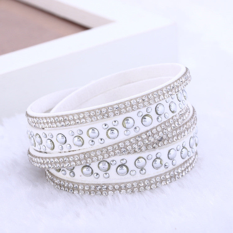 New foreign Aliexpress sell fashion and personality, selling leather hot drilling and multilayer bracelet