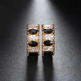 Newest Trendy Platinum Plated Earring with 6 Pieces Multi Color Cubic Zircon Women Earrings Best Birthday Gift 