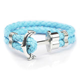 Unisex Couples Bracelet Men Anchor Woven Leather Bracelets&Bangles Multilayer Punk Charming Rope Pulseiras Femininas Hand Chain