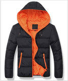 Mens winter jacket men's hooded wadded coat winter thickening outerwear male slim casual cotton-padded outwear