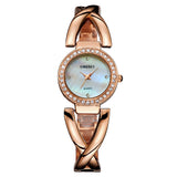 Original Female Watches Brand Luxury Rose Gold Strap Rhinestone Case Design Ladies Quartz Clock Movement Hot Sale Women Products