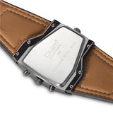 Fashion Quality&Cheap Oulm Luxury men's military Wrist watch with Dual quartz Movement/Leather strap