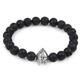 Owl Leopard Lion Head Buddha Beads Bracelet Charm Elastic Evil Eye Natural Stone Bracelet Hamsa Hand Lava Bracelet Men Helmet 