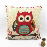 Owl Printed Cushion Home Decor 43x43cm/17x17'' Linen&Polyester Decorative 1Pcs/lot