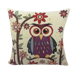 Owl Printed Cushion Home Decor 43x43cm/17x17'' Linen&Polyester Decorative 1Pcs/lot
