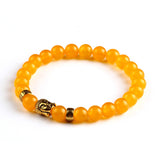 Lava Buddha Skull head Beads Bracelets Natural Stone Bracelets For Women Men Jewelry pulseras Gold Color