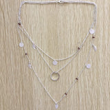 New Silver Color chain leaves multi layer pendant necklace for women Collier femme fashion jewelry