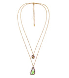 Party Dazzling Multicolor Geometric Triangle Brand Jewelry Pendant Necklace