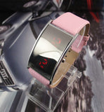 Fashion leather strap Led Digital watch Wrist watches men women Ladies watch Unisex watch