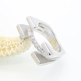 Platinum Filled 925 Sterling Silver RIng And Cubic Zirconia Ring Romantic Wedding Rings Jewelry