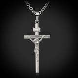 Cross Necklace Women/Men Jewelry Wholesale Trendy 2 Colors Platinum/18K Real Gold Plated INRI Crucifix Jesus Cross Pendant