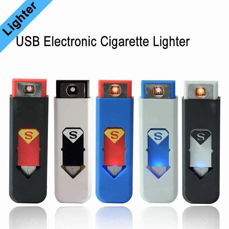 Portable Rechargeable USB Electronic Cigarette Lighters, Tobacco Cigar Flameless Windproof Lighter No Gas/Fuel