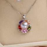 High quality 925 sterling silver pendant necklace 100% real freshwater pearl jewelry for women 