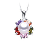 High quality 925 sterling silver pendant necklace 100% real freshwater pearl jewelry for women 