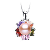 High quality 925 sterling silver pendant necklace 100% real freshwater pearl jewelry for women 