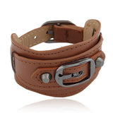 Pulseira Masculina Fashion PU Leather Bracelets & Bangles Belt Buckle Wrap Bracelet for Women Men Jewelry Wristband Pulseras