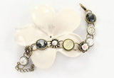 New 2016 Charm Pulseiras Femininas Vintage Imitated Pearl Crystal Flower Bracelets Bangles Fashion Jewelry for Women pulseira