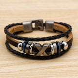 Pulseras Bracelets Man Jewelry Braided Skull Leather Bracelets