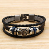Pulseras Bracelets Man Jewelry Braided Skull Leather Bracelets