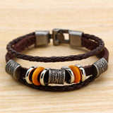 Pulseras Bracelets Man Jewelry Braided Skull Leather Bracelets