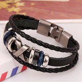 Pulseras Bracelets Man Jewelry Braided Skull Leather Bracelets