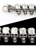 Punk Rock Charm Bracelet Stainless Steel Skull Skeleton Men's Bracelets & Bangles Cool Male Jewelry Wristband