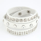 Punk Rock Multilayer PU Leather Bracelets & Bangles for Women Men Jewelry Fashion Wristband Charm Bracelet Pulseras