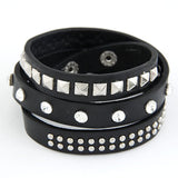 Punk Rock Multilayer PU Leather Bracelets & Bangles for Women Men Jewelry Fashion Wristband Charm Bracelet Pulseras