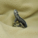 Punk Rock Style Geckos Shape Men Ring Cool Exaggerated Titanium Steel Rings Personality High Quality Biker Jewelry Never Fade