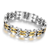 Punk Style 220m Stainless Steel Bracelets & Bangles Gold Plated Male Fashion Jewelry Men Bracelets