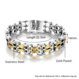 Punk Style 220m Stainless Steel Bracelets & Bangles Gold Plated Male Fashion Jewelry Men Bracelets