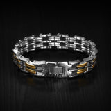 Punk Style 220m Stainless Steel Bracelets & Bangles Gold Plated Male Fashion Jewelry Men Bracelets