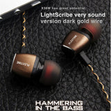 QKZ X36M Enthusiast Bass Ear Headphones Copper Forging 7MM Shocking Antinoise Earphone With Microphone Sound Quality Gold plated
