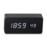 Quality Digital LED Alarm Clock Sound Control Wooden Despertador Desktop Clock USB/AAA Powered Temperature Display