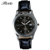 ROOD Brand Watch Free Gift Box 5 Color Rose Gold Simple Plate Leather Strap Quartz-watch Waterproof wrist watches for men 