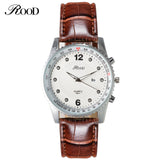 ROOD Sport Watches Military Army men watch luxury brand men watch leather waterproof Brown Black Big Dial Male Clock